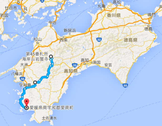 地図45岩屋寺まで