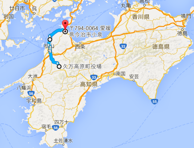 地図今治まで